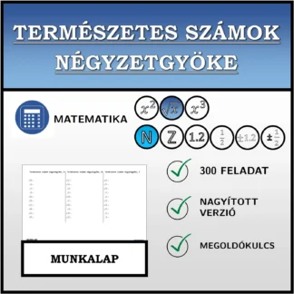Munkalap: Természetes számok négyzetgyöke