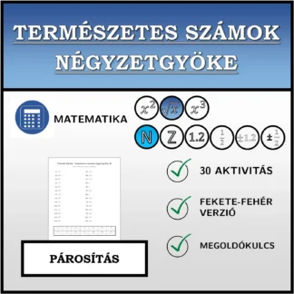Párosító feladat: Természetes számok négyzetgyöke