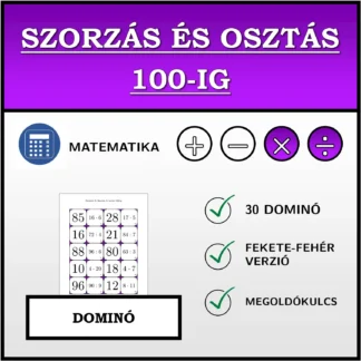 Dominó: Szorzás és osztás 100-ig