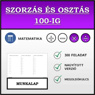 Munkalap: Szorzás és osztás 100-ig