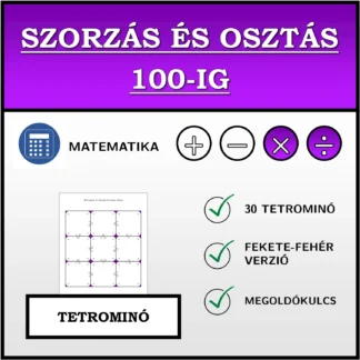 Tetrominó: Szorzás és osztás 100-ig