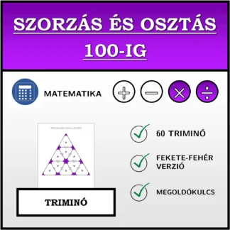 Triminó: Szorzás és osztás 100-ig