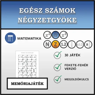 Memóriajáték: Egész számok négyzetgyöke