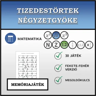 Memóriajáték: Tizedestörtek négyzetgyöke