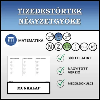 Munkalap: Tizedestörtek négyzetgyöke