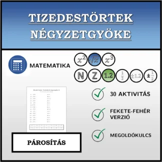 Párosító feladat: Tizedestörtek négyzetgyöke