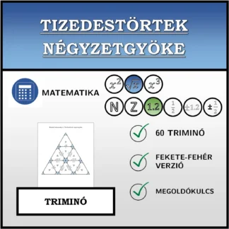 Triminó: Tizedestörtek négyzetgyöke