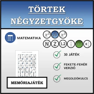 Memóriajáték: Törtek négyzetgyöke