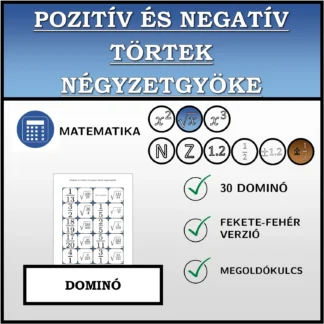 Dominó: Pozitív és negatív törtek négyzetgyöke