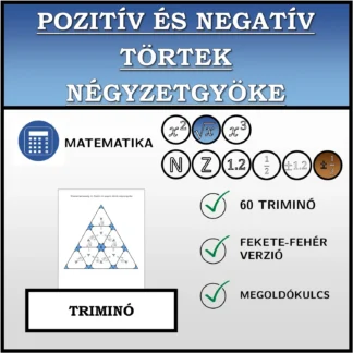 Triminó: Pozitív és negatív törtek négyzetgyöke