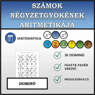 Dominó: Számok négyzetgyökének aritmetikája