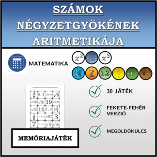 Memóriajáték: Számok négyzetgyökének aritmetikája