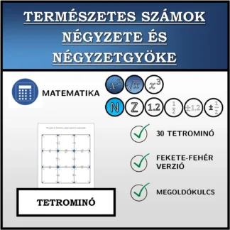 Tetrominó: Természetes számok négyzete és négyzetgyöke