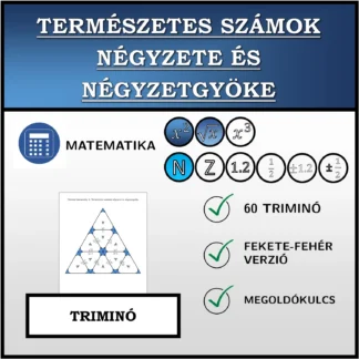 Triminó: Természetes számok négyzete és négyzetgyöke